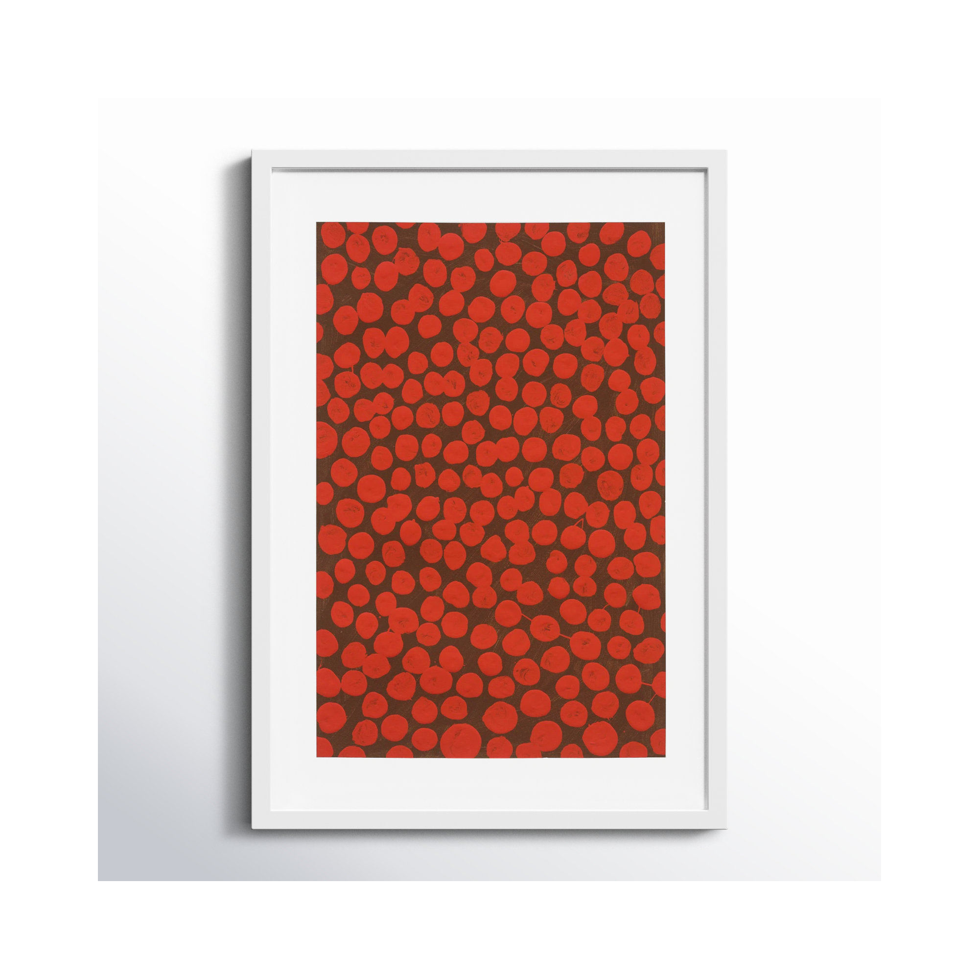 Salsa On Brown by Michela Sorrentino, 25" H x 17.5" W x 1.25" D, White