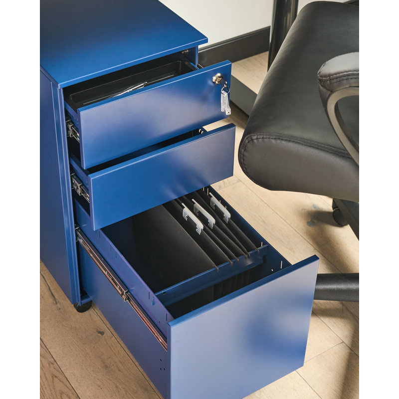 3 -Drawer Storage Cabinet, Blue