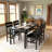  5-Piece Dining Table Set For 4 With Storage Rack, Farmhouse Wood Kitchen Table & Chairs Set With Metal Frame, Dining Room Table With 4 Curved Chairs For Breakfast Nook, Apartment-1034304582