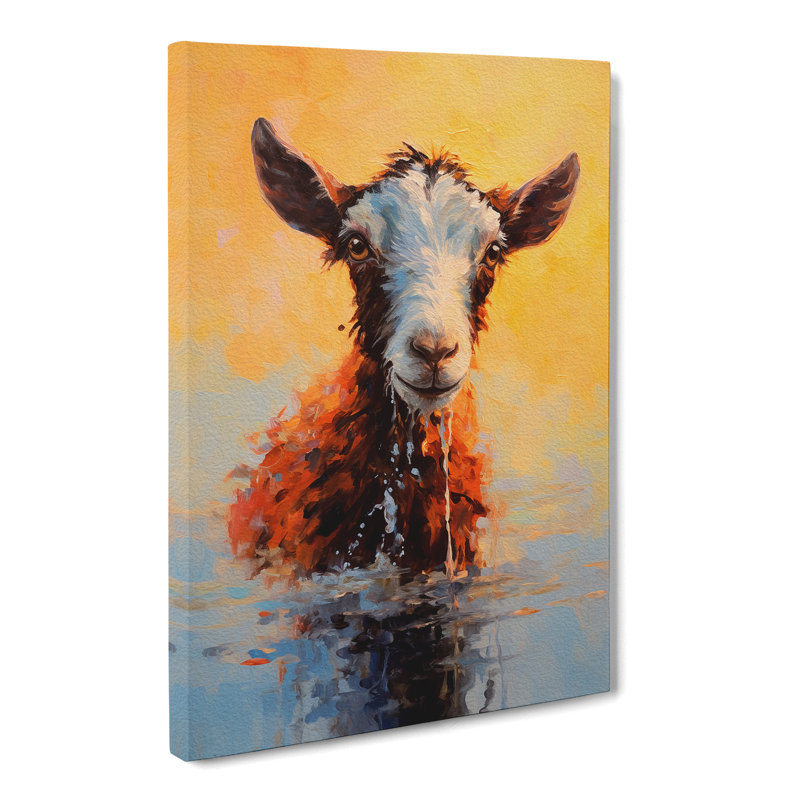 Goat Impressionism - Wrapped Canvas, 76cm H x 50cm W x 3cm D