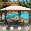 Pavillon de jardin robuste à double toit 10 pi x 10 pi avec moustiquaire pour patio, cour et jardin-129983635-130123062