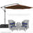 Dannitta 10ft Offset Hanging Outdoor Market Patio Umbrella w/ Easy Tilt Adjustment-1247294499