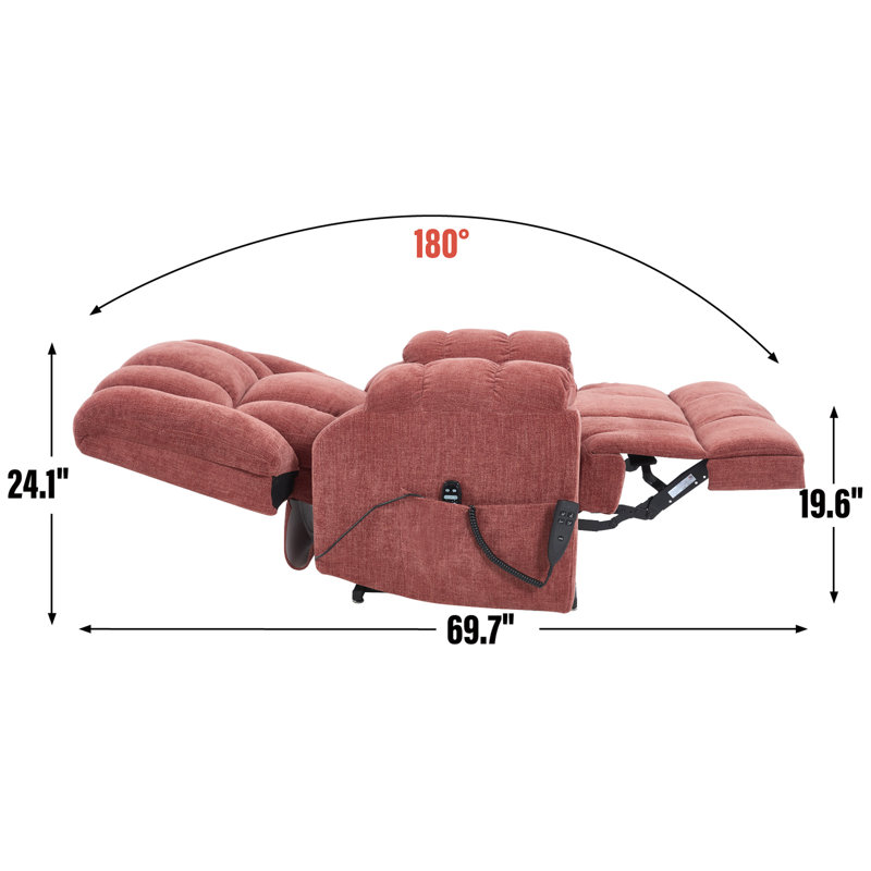 Massage inclinable à deux moteurs avec position infinie et massage électrique jusqu'à 350 LBS, Rouge