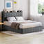Lit double escamotable avec rangement, structure de lit tapissier en velours avec tête de lit, lit plateforme en métal, aucun sommier tapissier requis, lattes en bois massif, silencieux, gris-1839790379-1839790381