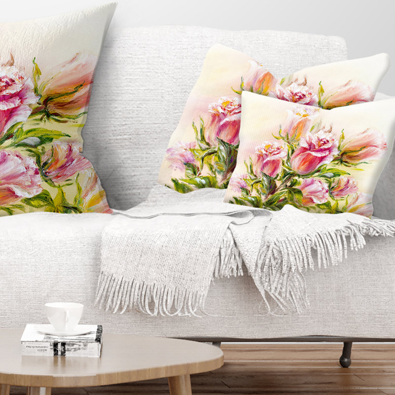 Coussin Floral, 12 po x 20 po, Rectangulaire