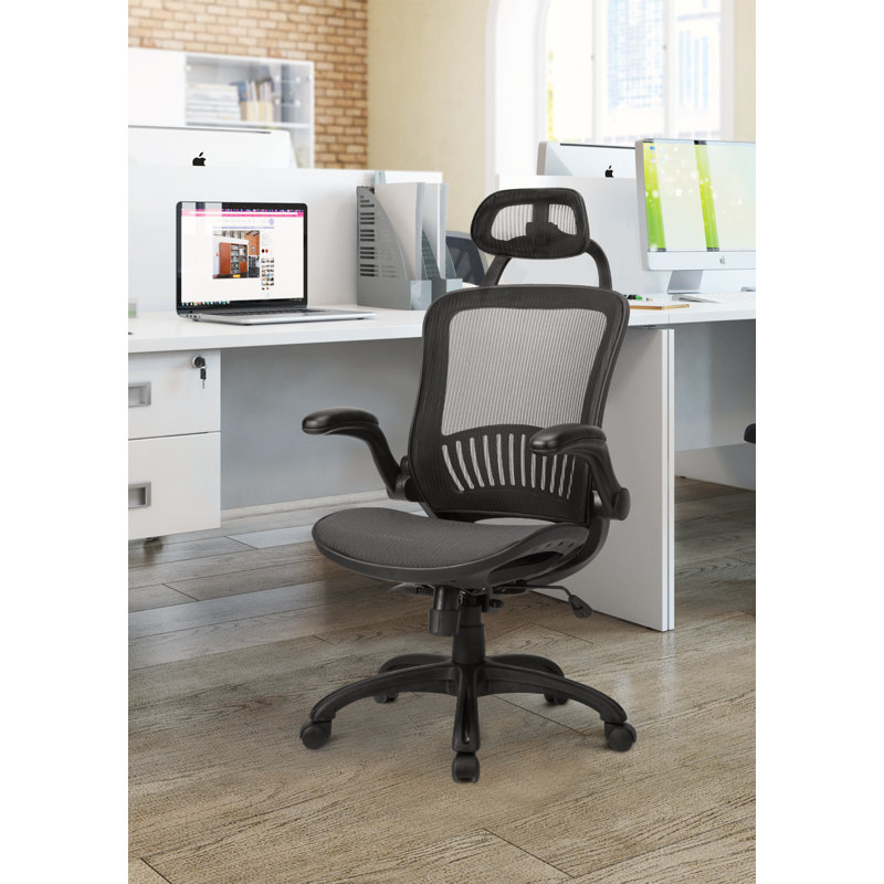 Mesh Task Chair with Headrest, Black