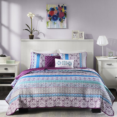 Courtepointe réversible mauve Global