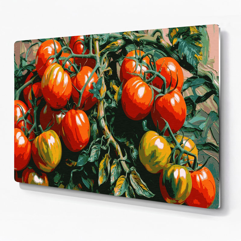 Art mural en métal légumes tomate Roma, H 12 po x l 18 po