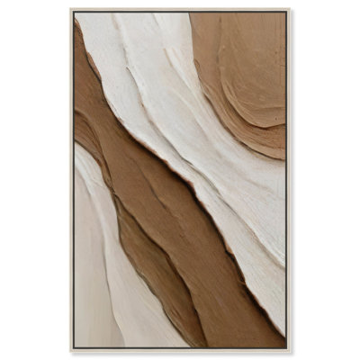 «Light Sand Waves», toile abstraite géométrique par Art Remedy