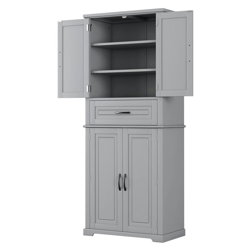 Stylish Storage Cabinet For Bathroom, Bathroom Storage Cabinet With Storage, Gray