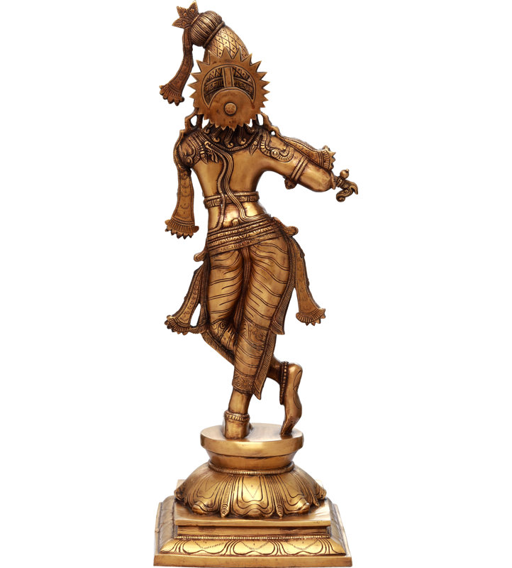 Statue Haloed Krishna, Or