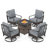 Emmaus 4-Person Swivel Sofa Chairs Seating Group with Fire Pit Table-110429571