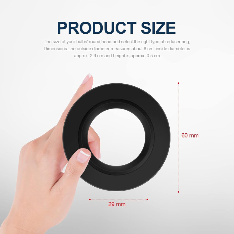 Darshani Metal Lamp Shade Reducer Ring For ES/E27 To BC/B22 Plate Light Fitting Lampshade Lighting Kit, Black