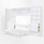 Lit escamotable double avec garde-robe, tiroirs et tablettes