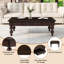 Table basse vintage espresso avec rangement et pieds en forme de gourde (facile à assembler)-1540914082
