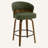 Mid-Century Modern Walnut Bentwood Swivel Bar Stool With Thick Cushioned Seat & 350 Lbs Capacity-131775840