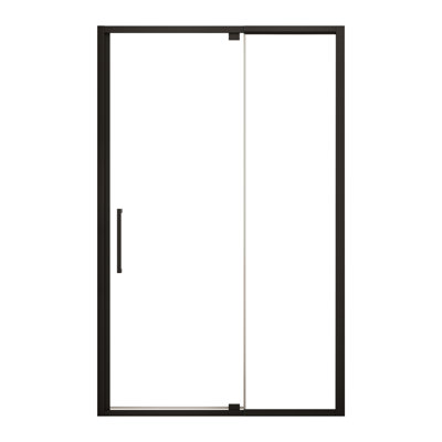 Adjustable Frameless Shower Door with Tempered Safety Glass - 44-48 Inch Width, 72 Inch Height, Reversible Installation for Custom Bathroom Enclosures