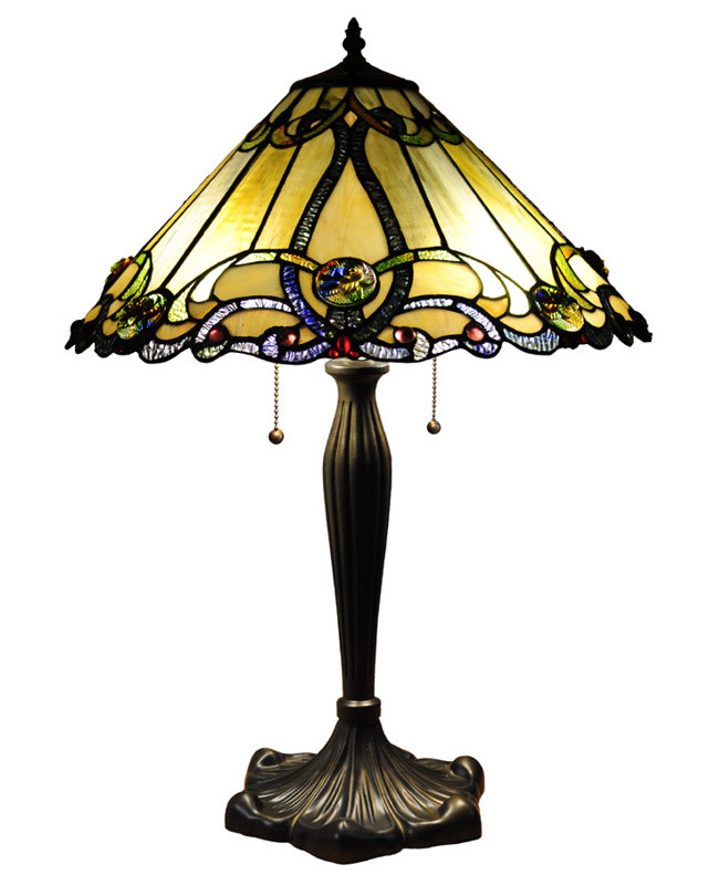 Lampe de table métallique 26 po Zaragosa, ambre