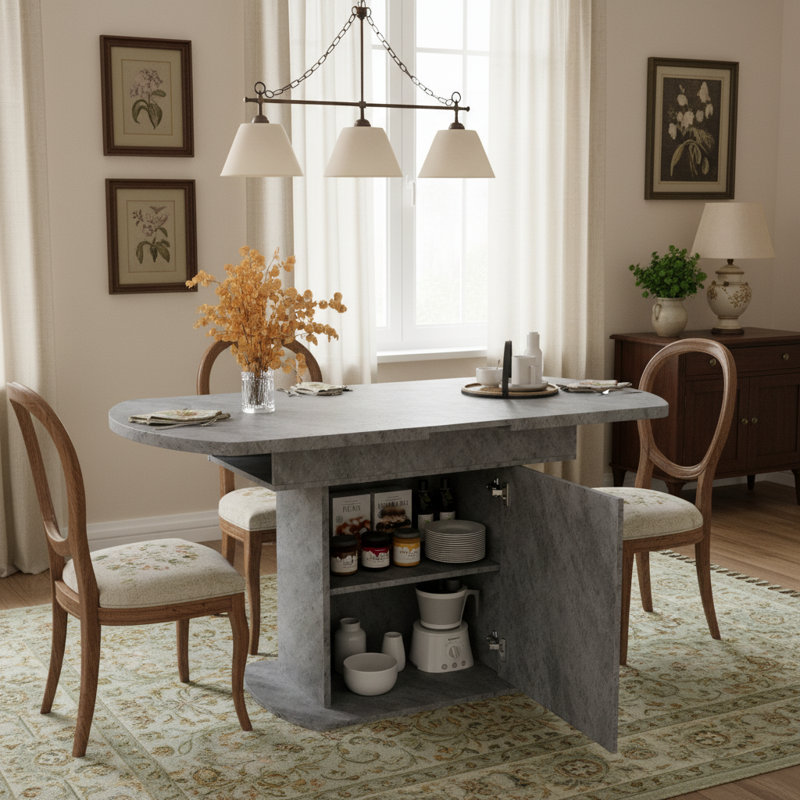 Extendable Dining Table, Grey