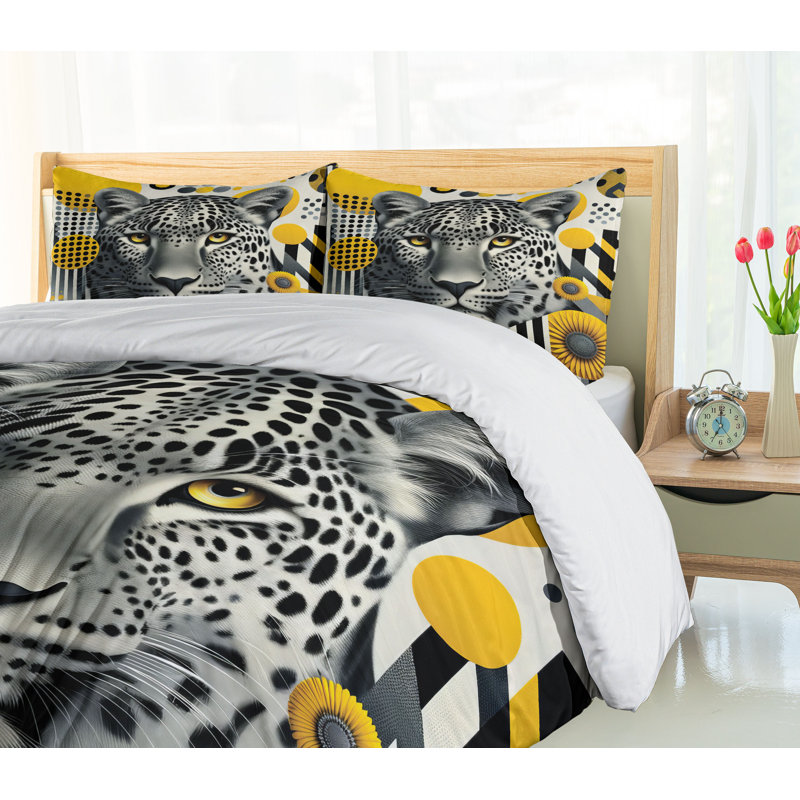 Leopard Duvet Cover, King Duvet Cover + 2 Standard Shams