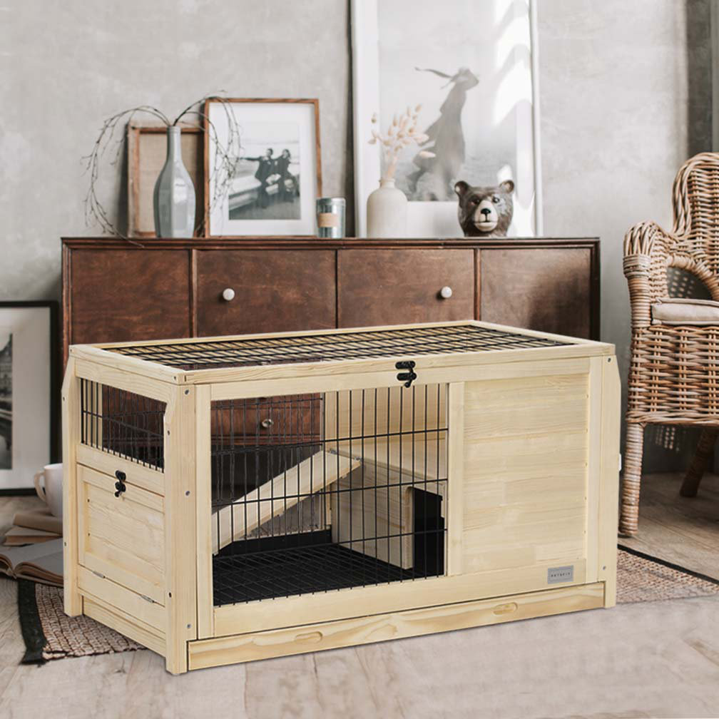 Tucker Murphy Pet™ Wooden Rabbit Hutch Indoor Bunny House for Small ...