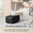 Florence 10" Black Footrest Upholstered Pouf Ottoman-116422364