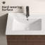 Lavabo de salle de bain à double cuve en céramique - lavabo à rebord mince 121 x 46 x 17 cm, lavabo à double comptoir en porcelaine pour une utilisation efficace dans les salles de bain modernes