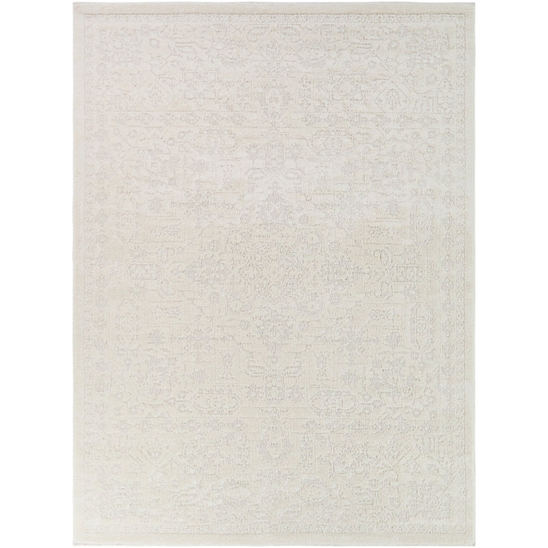 Macedonio Cream Persian Traditional Area Rug, Cream, 5'3" x 7'