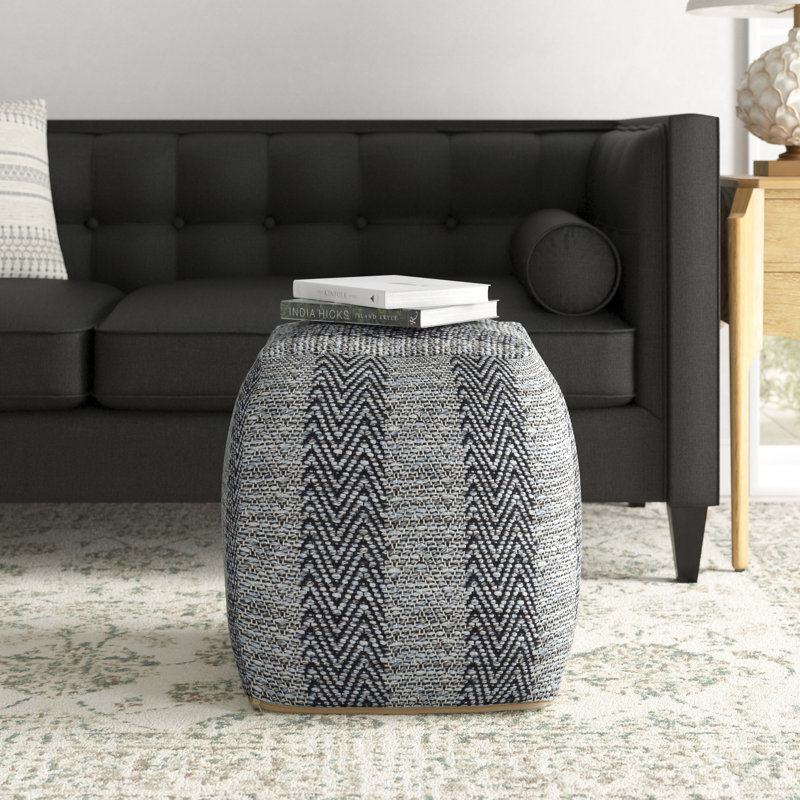 Repose-pieds en tissu bohème d'Innsbrook Cole, Polyester gris