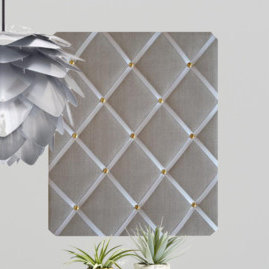 Fabric Covered, 48cm H x 28cm W, Light Grey/Copper