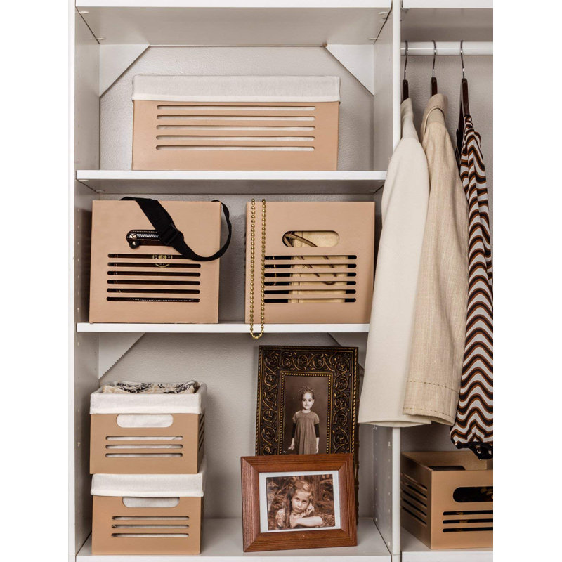 Cube de rangement en bois, 5,7" H x 11,4" L x 8,2" D, blanc