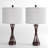 24" Modern Brown Metal Table Lamp with USB and Type-C Bedside Lamp for Bedroom and Living Room-66771351