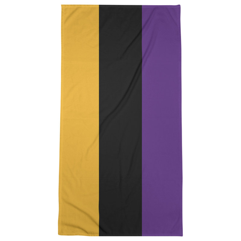 Cotton Blend Lightweight Bath Towel, Gold/Black/Purple