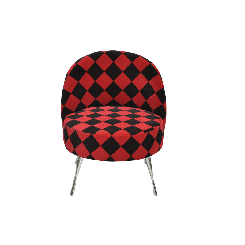 Artdeko Upholstered Accent Chair, Red/Black