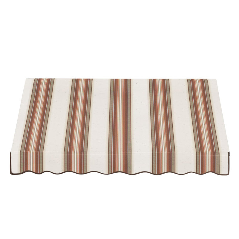 Auvent fixe en tissu acrylique rétro Awntech Dallas, H 18 po x l 76,5 po x P 36 po, Brun, brun clair, terre cuite multicolore