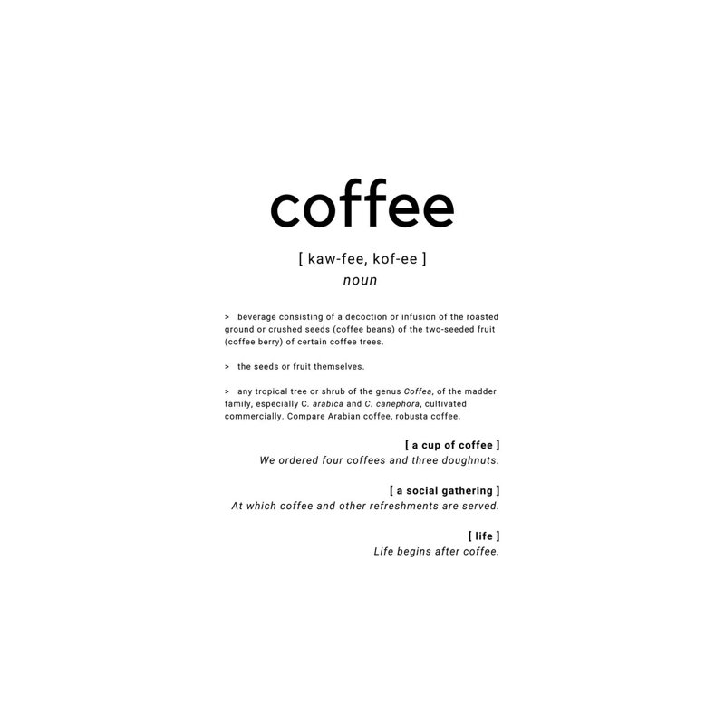 Définition du café - citation, H 40 po x l 26 po x P 1,5 po
