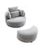 Chaise pivotante moderne et spacieuse - Coussins en mousse haute, rangement et salon-1901029407