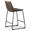 Ensemble de 2 tabourets de comptoir en similicuir avec cadre en fer brun-423125600-418540025