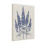 Plantes et fleurs, motif floral bleu sur toile crème-1057954665