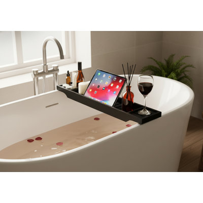 Freestanding Bamboo Bathroom Accessory Tray