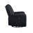 Ruma Swivel Manual Reclining Chair W Tab Pull, Ebony Black Chenille