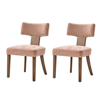 Dooey 20.5"W Mid-Century Modern Dining Chair with Nailhead Trim (Set of 2)