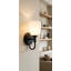 Applique murale noire mate avec abat-jour en verre givré pour la salle de bain intérieure, la chambre à coucher, le couloir et le vestibule, conception classique à une lumière, facile à installer et entièrement réglable