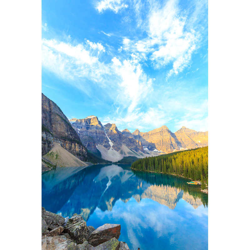 Moraine Lake, Canadian Rockies - Wrapped Canvas Print, 46cm H x 30cm W x 3.8cm D