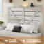 Structure de lit plateforme grand en bois avec tête de lit, conception silencieuse, aucun sommier requis, assemblage facile et grand rangement sous le lit.-631552068