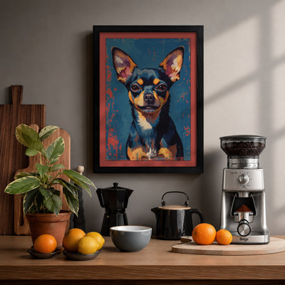 Chihuahua Portrait Boho - Framed Print