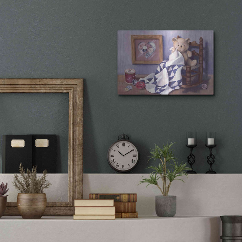 «Teddy Red Button 2» par Cecile Baird, H 12 po x l 16 po