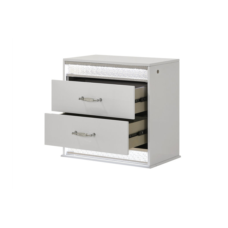 Table de chevet 2 tiroirs Glam