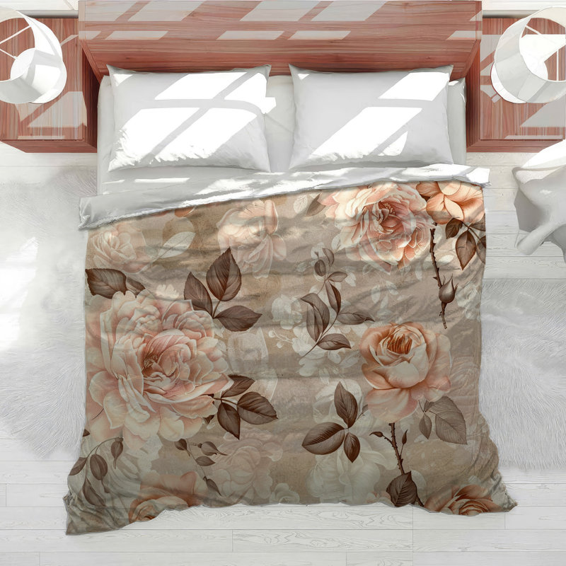 Blend Roses Cotton Blend Comforter, Twin Extra Long Comforter