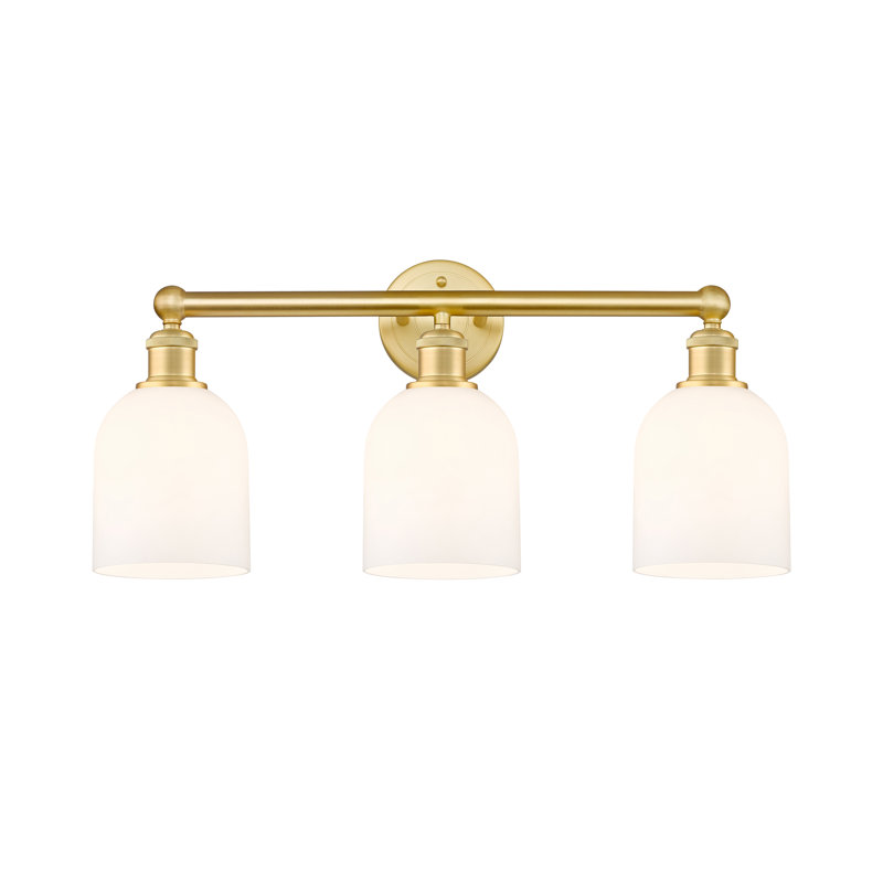 Allysson 3 - Light Dimmable Vanity Light, Glossy White, Satin Gold